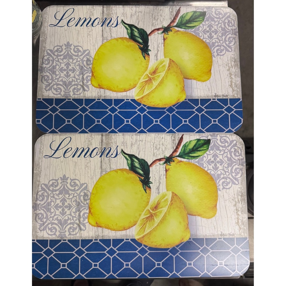 Set of 2 Lemon Citrus Placemats Farmhouse Kitchen‎